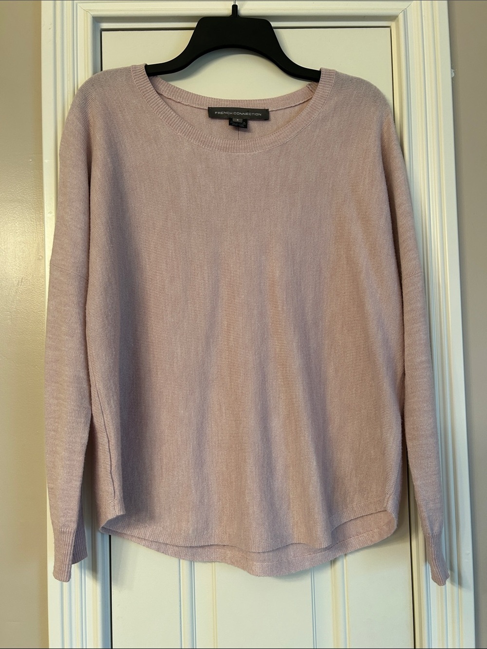 French Connection Pink Drop Sleeve Crewneck Sweater Sz S/M